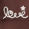 thumbnail image 4 of Cute Embroidered Sweaters Girls Casual Chunky Knit Oversized Sweater Winter Fall Pullover Tops Brown, 12 M, 4 of 7