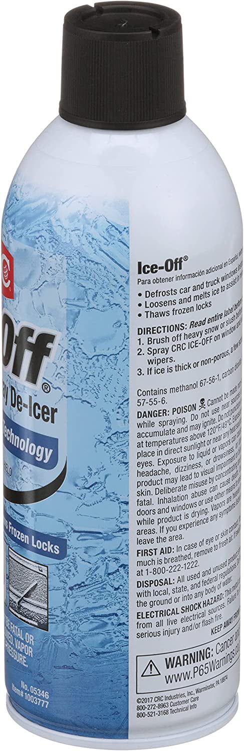  CRC Ice-Off Winshield Spray De-Icer Net Wt 12. oz. (340g) Pack  of 2,White : Automotive