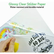 Koala Clear Sticker Paper for Inkjet Printer - Waterproof Printable Vinyl Sticker Paper - 8.5x11 Inch 15 Sheets, 95% Transparent Glossy Sticker Paper