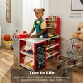 thumbnail image 6 of Best Choice Products Kids Pretend Play Grocery Store Wooden Supermarket Set w/ Chalkboard, Cash Register - Green, 6 of 7