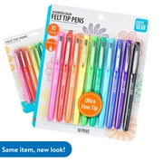 Pen+Gear Felt Tip Pens, Ultra Fine Point, Assorted Ink Colors, 10 Count
