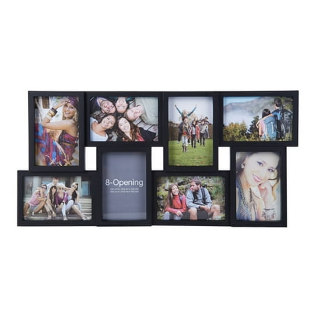 Melannco 24X12-inch 8 Opening Collage 4-6X4-4-4X6 in Black
