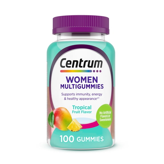 Centrum Women's Multivitamin Gummies, Immune, Energy, Healthy Appearance Support, 100 Count, 50 Day Supply