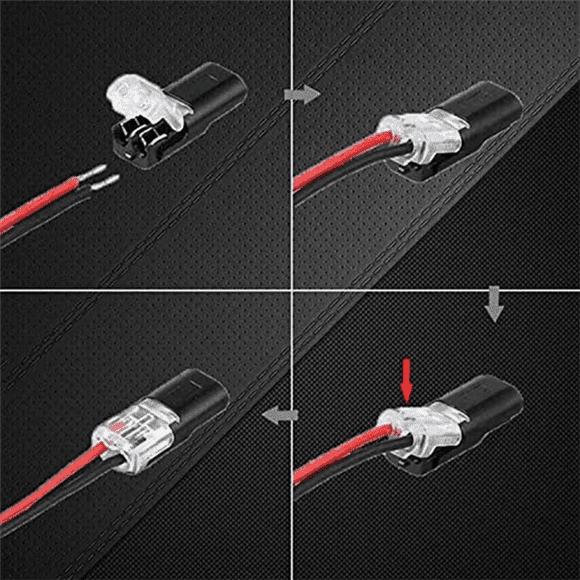 100PCS Double-Wire Push-in Connector with Locking Buckle,Low Voltage Wire Connectors,No Wire-Stripping Required