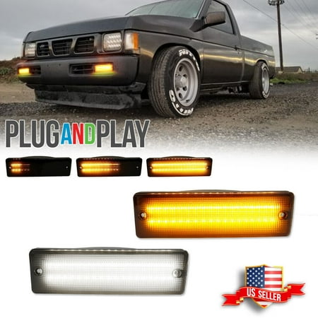GTINTHEBOX Smoke Switchback LED Signal Light for 1988-1997 Nissan D21 Hardbody 1988-1995 Pathfinder