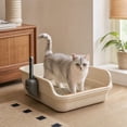 thumbnail image 4 of Large Cat Litter Box, Top Entry Cat Litter Box, Cat Litter Pan with Cat Scooper, Senior Cat Litter Boxes, Detachable Easy Clean, Cat Necessities 19.29x13.78x5.12 Inch (White), 4 of 6