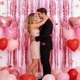 thumbnail image 2 of 3.28 x 6.56 FT Glitter Foil Fringe Curtains Sparkling Metallic Streamers Photo Booth Backdrop for Birthday Graduation Wedding Valentine's Day Decor, 2 of 6
