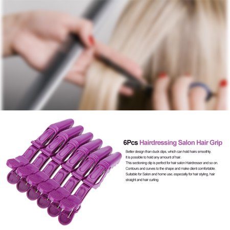 6pcs Sectioning Clips Clamps Hairdressing Salon Hair Grip