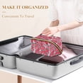 thumbnail image 3 of FORMRS Makeup Bag Travel Cosmetic Organizer for Women Fold Flat Zipper Pouch with Handle, Sweet Strawberry, 3 of 8