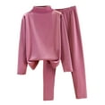 thumbnail image 2 of 2Pcs/Set Thermal Underwear Set for Women Long Johns Base Layer Fleece Lined Soft Top Bottom, 2 of 8
