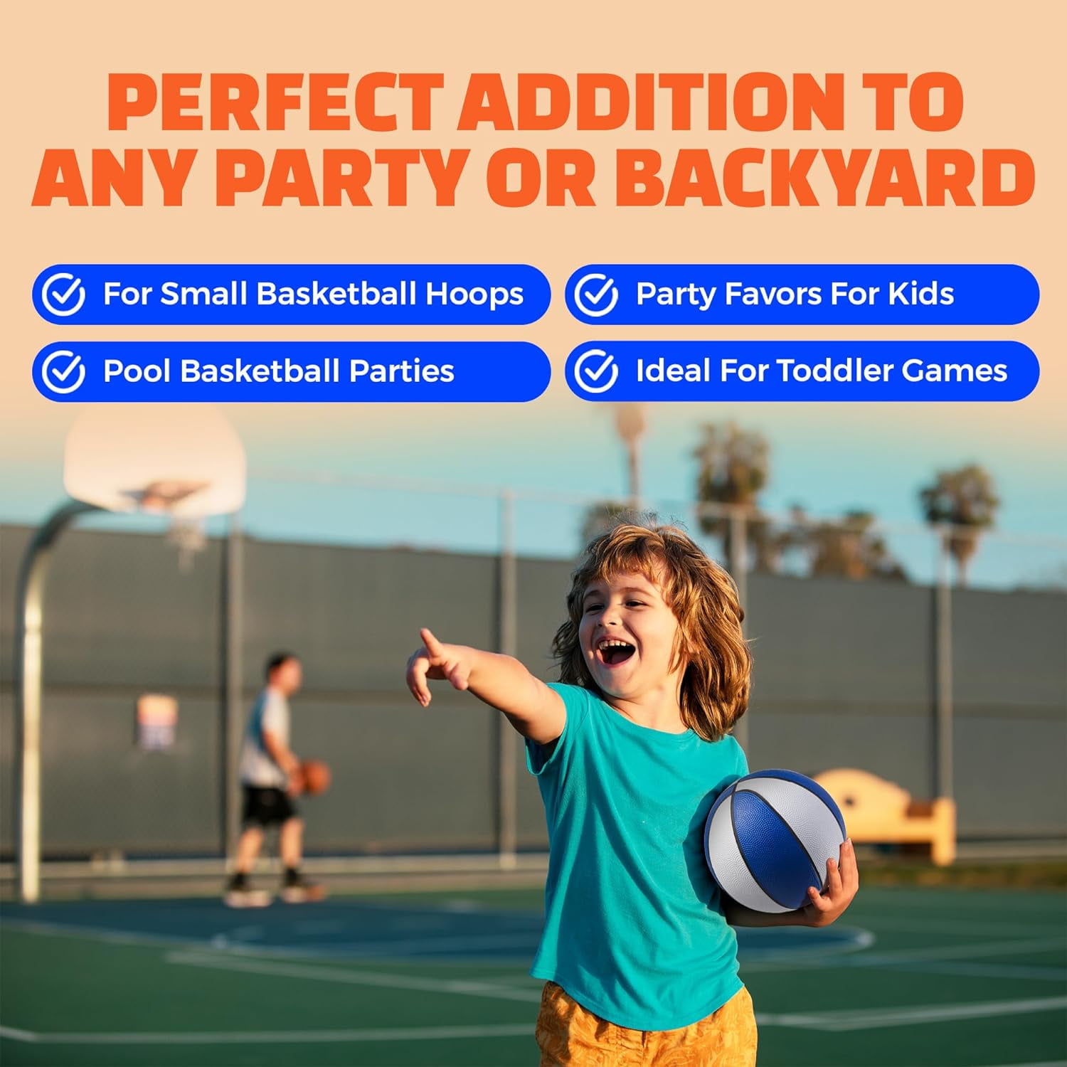 Rubber Mini Basketballs with Pump 7 Inch, Size 3 Pack of 4 - Kids Basketball Assorted Color Indoor Basketball or Outdoor Basketball, Pool Basketball for Small Basketball Hoops Game Arcade Basketball