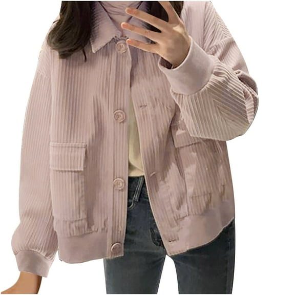 up to 60% off Gifts Usmixi 2023 Shacket for Women Womens Corduroy Jackets Button Down Long Sleeve Casual Shacket Coats Outwear Solid Lapel Ladies Shirt Jacket with Pocket Winter Shacket