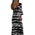 thumbnail image 1 of Bellella Robes Maxi pour Femmes Col en V Longue Robe Dégradée Ample Rayée Noire 5TG, 1 of 2