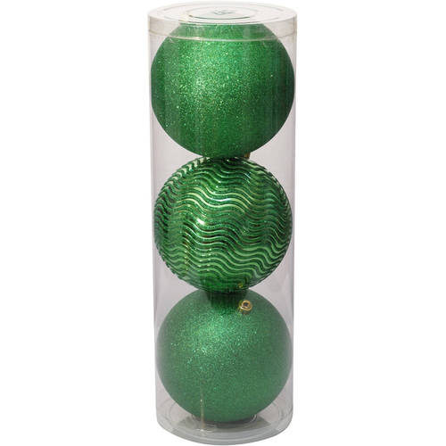 Holiday Time Christmas Ornaments Traditional 150mm Extra Large Shatterproof, Set of 3 - Walmart.com