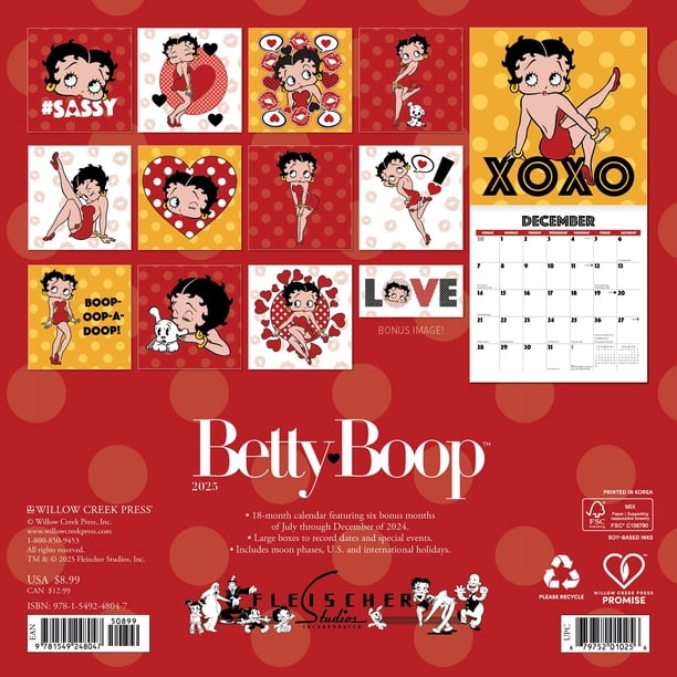 Betty Boop 2026 7 X 7 Mini Wall Calendar, (Hardcover) - Walmart