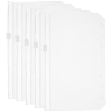 BESTYASH Waterproof PVC Document Storage Pouches for Binders Clear Zipper 5Pcs