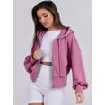 thumbnail image 6 of Womens Zip Up Hoodies Cropped Sweatshirts Casual Comfy Cute Zip Jackets Fashion Trendy Fall Outfits 2025 Y2K Clothes, 6 of 9