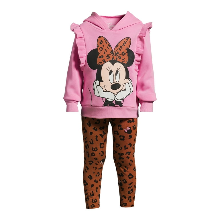 Disney Minnie Mouse Baby Girls' 2-Piece Fleece Ruffle Hoodie & Legging Set,  Red 18M : : Fashion