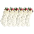 thumbnail image 1 of Pack 6,14" Unique Ivory White Knit Christmas Stockings,Style2, 1 of 4