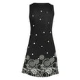 thumbnail image 3 of XMMSWDLA Women Dresses Knee-Length Ladies Party O-Neck Sleeveless Flower Printed Dresses Summer Dresses for Female, 3 of 6