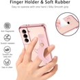 thumbnail image 3 of Samsung Galaxy S21 Case, Galaxy S21 Phone Case Love Heart Cute Case with Wristband Kickstand Holder Soft TPU Plating Bumper Protective Slim Shockproof Phone Case Cover for Girls Women, Pink, 3 of 15