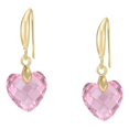 thumbnail image 1 of Finos Aretes Corazon Cristal Swarovski Oro 14k Lam rosa Unitalla, 1 of 2