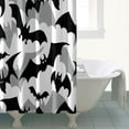thumbnail image 4 of Black and Gray Halloween Bats Shower Curtain 72"x72" ,Bathroom Decorative Shower Curtains Set with 12 Hooks,Modern Waterproof Washable Shower Curtain, 4 of 6