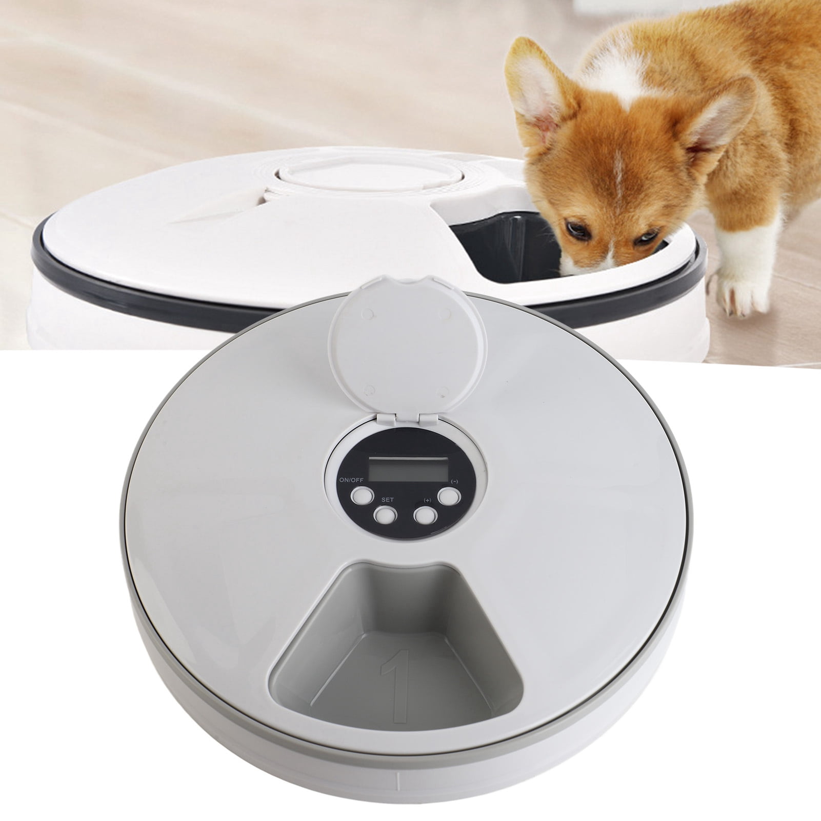Riousery Automatic Dog Feeder Timed Smart Portion Control Pet Dispenser with Voice Reminder for Small Dogs Puppy Diameter 11.8 inches / 30 cm Height 2.8 inches / 7 cm