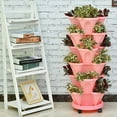 thumbnail image 6 of Hariumiu Garden Stackable Plant Pot, Petal Design Stereoscopic Planting Pots, Plastic Strawberry Potted Pots for Garden Family Balconies (Chassis and Wheels Sold Separately), 6 of 12