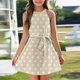 thumbnail image 2 of Girls' Summer Dress Kids 2025 Sleeveless Polka Dot Dress with Belt Cute Summer Casual Sundress for Kids Lightweight and Comfortable ,Sie:140, 2 of 6