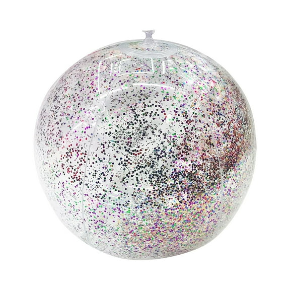 Matoen Sequins Beach Ball Pool Toys Balls 24 Inch Giant Confetti Glitters Inflatable Clear Beach Ball Swimming Pool Water Beach Toys
