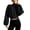 Black, variant on Cropped Sweatshirts for Women Fall Winter Long Sleeve Casual Drop Shoulder Plain Turtleneck Pullover Sweatshirt
