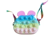 Women Little Girl Fidget Shoulder Bag, Cute Bunny Crossbody Purse, Funny Bubble Sensory Toy