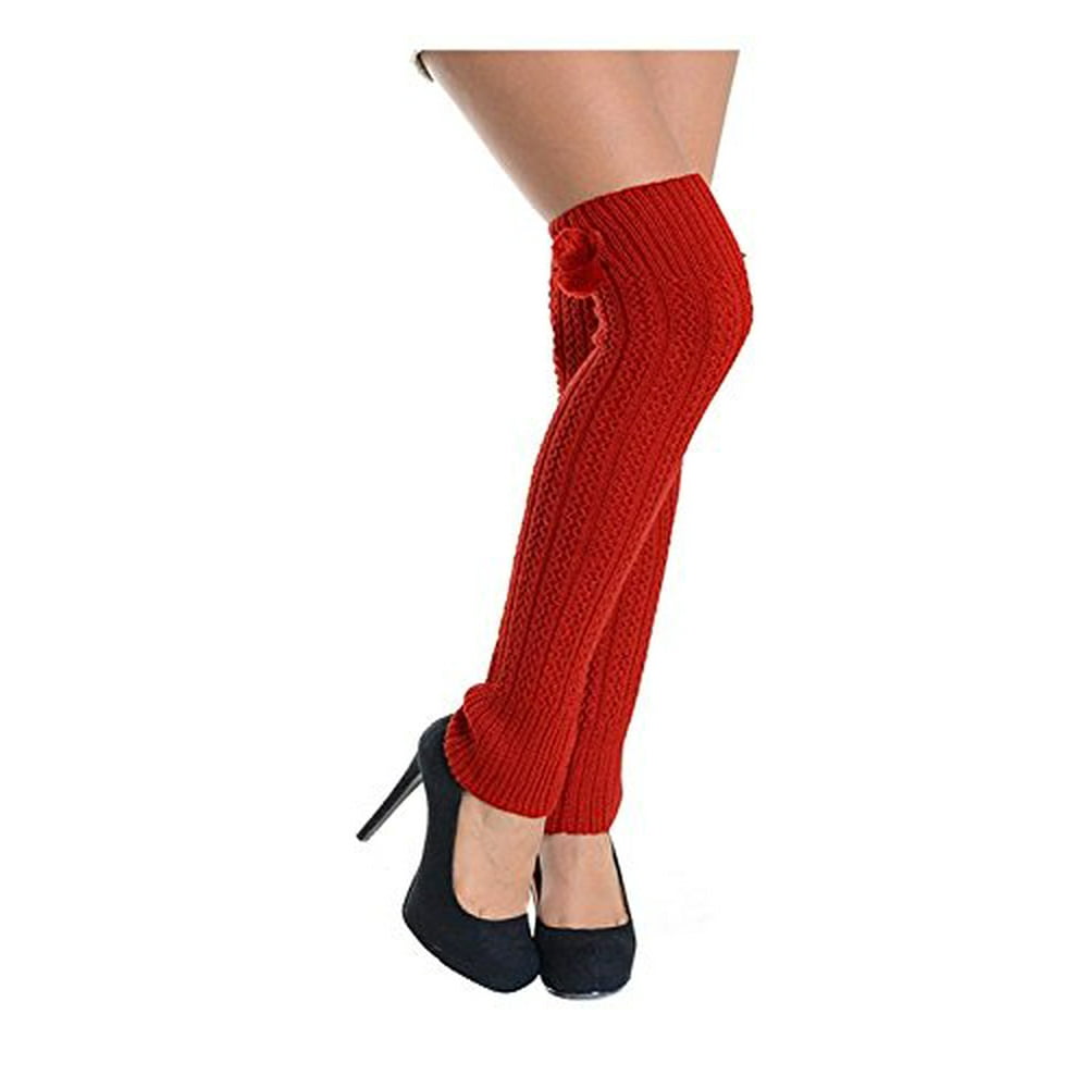 Fourever Funky Pom Poms and Raised Pattern Fashion Designed Thigh High Leg Warmer Walmart