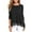 Black, variant on Women's Tops Long Sleeve Lace Trim O-Neck A-Line Tunic Blouse Tops for Women