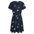 thumbnail image 5 of Stamped Star Short Sleeve Dress Women Summer Evening Dresses Ladies Sundress, 5 of 7