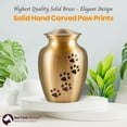 thumbnail image 4 of Best Friend Services Ottilie Paws Pet Urn-XL, Brass/Vert Ebony Paws, 4 of 4