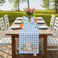 thumbnail image 4 of Table Runners 70 Inches Long Dress Scarves, Easter Farmhouse Coffee/Dining/Kitchen Table Decor, Holiday Table Runner, Spring Watercolor Bunny Eggs Butterflies Blue Plaid 13x70 Inch, 4 of 9