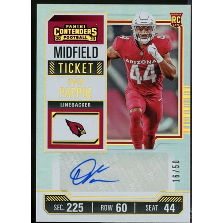 Owen Pappoe Rookie 2023 Panini Contenders Midfield Ticket Autograph /50 #297