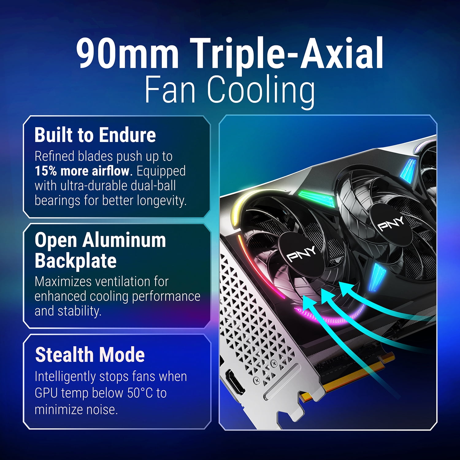 PNY NVIDIA GeForce RTX™ 5070 Ti Epic-X™ ARGB OC Triple Fan, Graphics Card 16GB GDDR7, 2.98-Slot