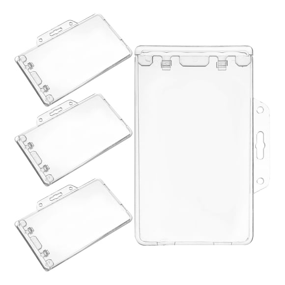 Hytrove 4Ud Credencial Transparente Horizontal De ABS Ideal Para Oficina