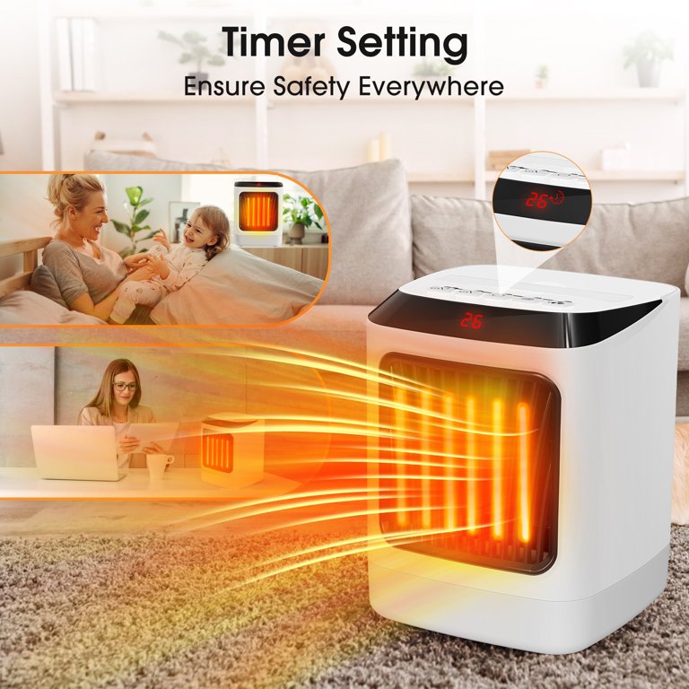 Melliful Space Heater, 1000W Portable Electric Desk Heater with Tip-over  and Overheat Protection, Heating Fan for Desk Office, White - Walmart.com