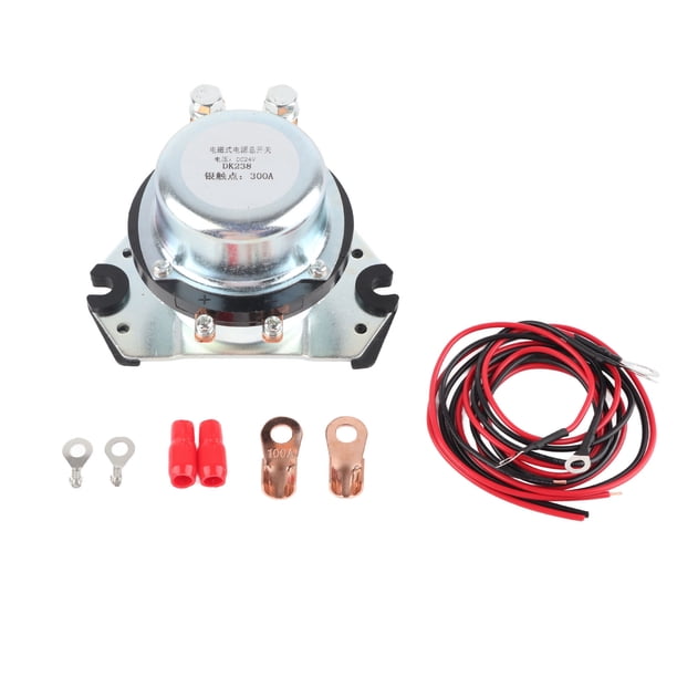 Relé de coche de 300 A con control remoto, disponible, con bobina de 8 W, interruptor principal de arranque de excavadora, 24 V nominales (voltaje de conmutación de contacto de 24 V CC).