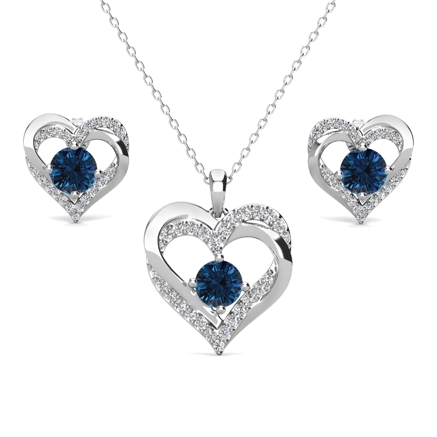 Cate & Chloe Forever December Birthstone 18k White Gold Plated Women Jewelry Set, Swarovski Crystals