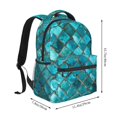 thumbnail image 2 of Zufioo Square Glass Mosaic Print Casual Student Backpack, Adjustable Shoulder Straps Multi-Function Multi-Pocket Sports Bag Travel Backpack, Unisex-One Size, 2 of 5