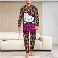 thumbnail image 2 of Hello Kitty Unisex Onesie Pajamas Zipper Jumpsuit Hooded One Piece Sleepwear for Family Mens Womens, 2 of 7