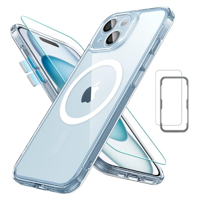 Set de fundas ESR para iPhone 15 translúcidas mate con protector de pantalla