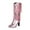 Pink, variant on Cowboy Boots for Women Mid Calf Chelsea Boots Side Zipper Pointy Toe Slip Resistant Mid Block Heel Fringe Fall Winter