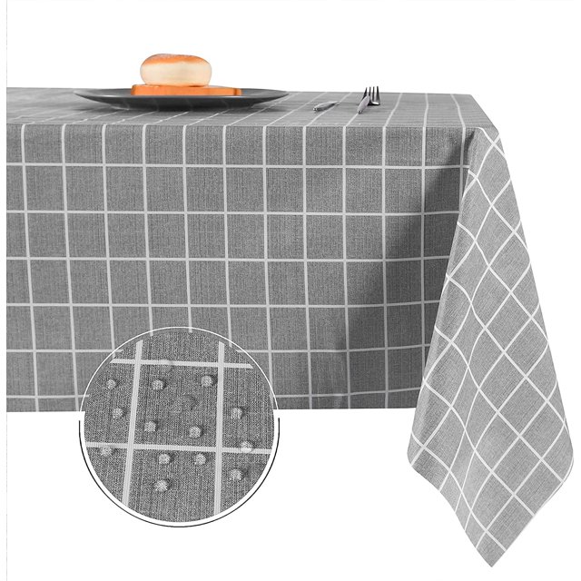 LAICAIW 100% Waterproof PVC Table Cloth, Oil-Proof, Spill-Proof, 54 x 54 Inch Rectangle, PVC, Table Cover