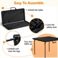 thumbnail image 5 of 36" Square Folding Table with Handle, 400lbs Weight Capacity Foldable Table with HDPE Tabletop & Heavy-Duty Steel Legs, Large Portable Picnic Table for Indoor Outdoor, Black, 5 of 9